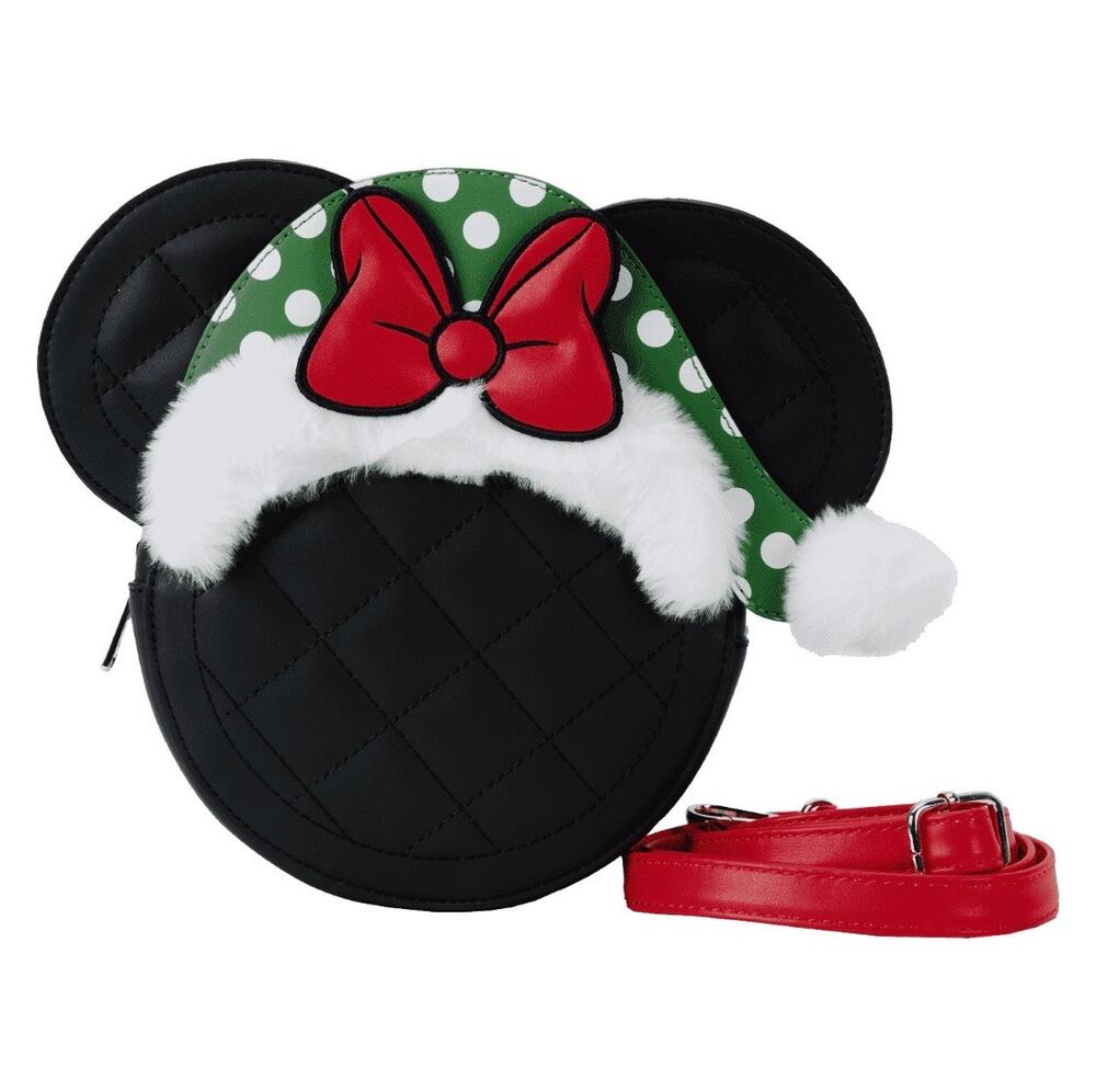 Loungefly Minnie Mouse Polka Dot Santa Hat Quilted Crossbody NWT